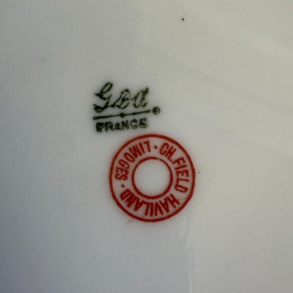 3 Limoges GDA France Pink & Green Floral Vine Dessert/Salad Plates 6 1/4" - Picture 2 of 10